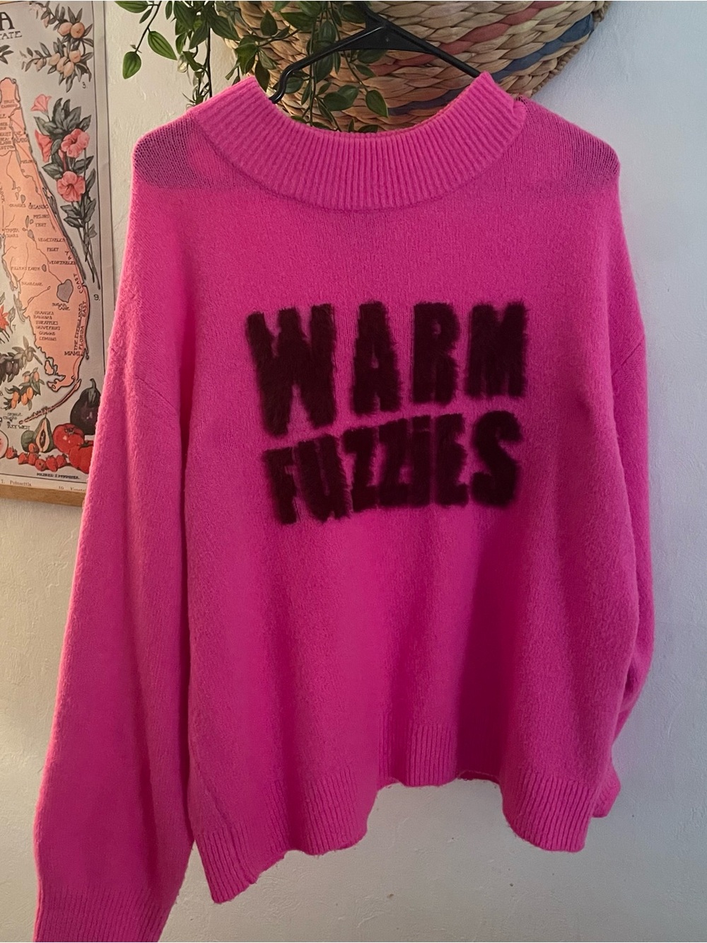 a new day Hot Pink 'WARM FUZZIES' Crewneck Sweater
